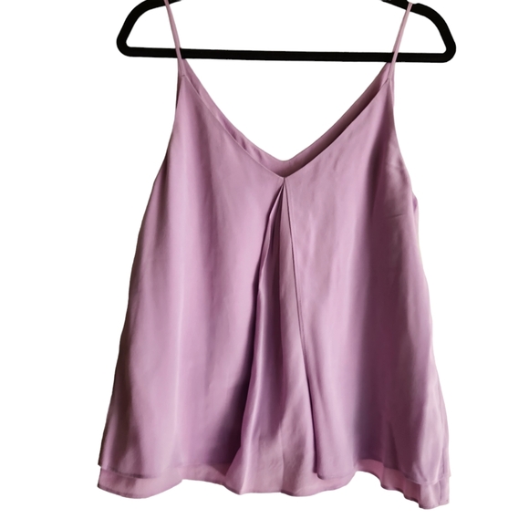 Joie Silk Split Tank Top - Light Lavender - Picture 6 of 8